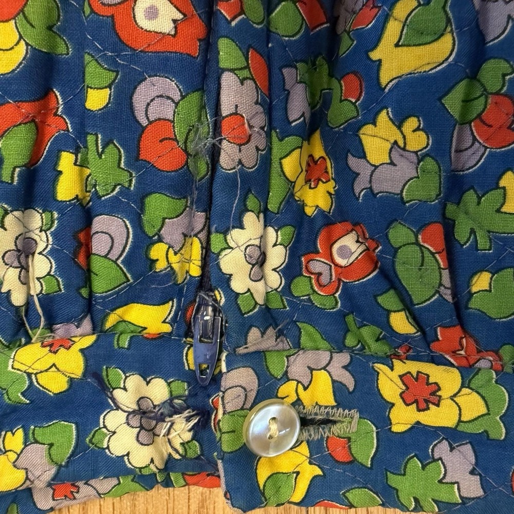 Vintage 70s Jumpin Juniors Skirt XS Floral Quilted Maxi Cottagecore A-Line Boho - Picture 16 of 16